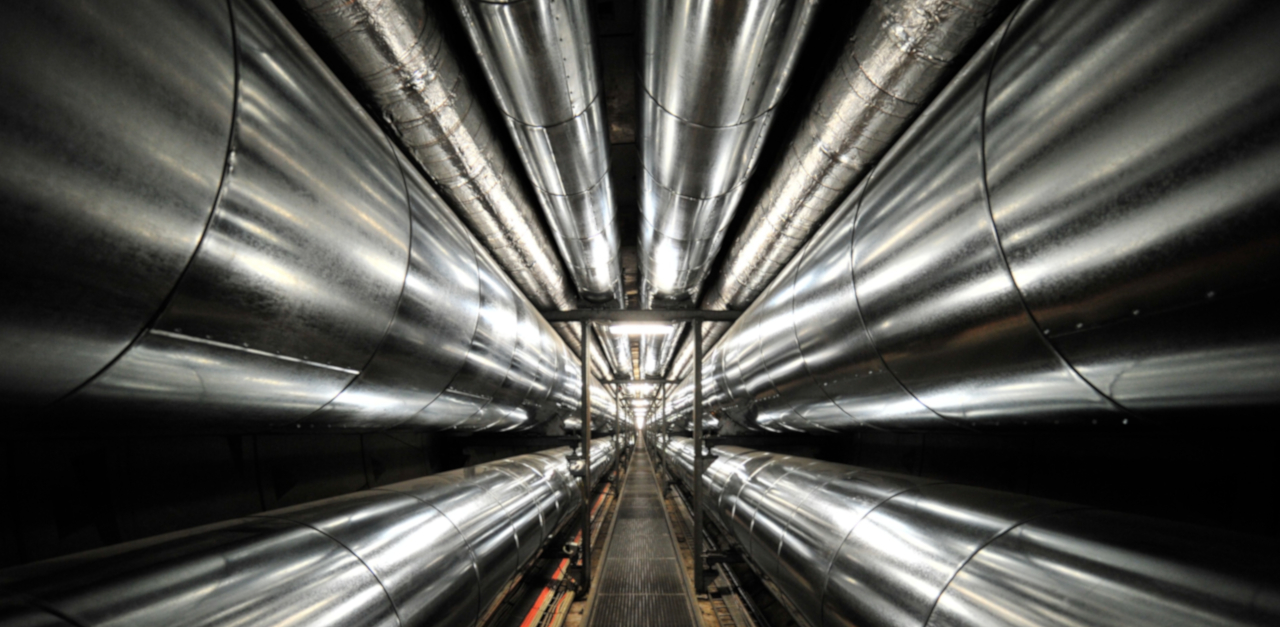 Heatpipe tunnel Copenhagen Image of a heatpipe tunnel in Copenhagen, from eye level inside the tunnel.