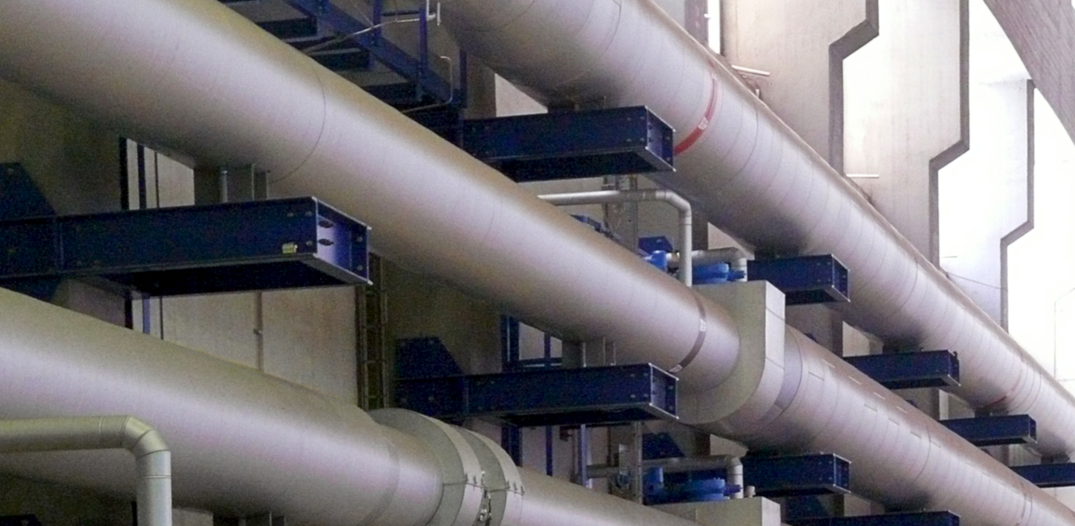 Photograph of heatpipes for district heating