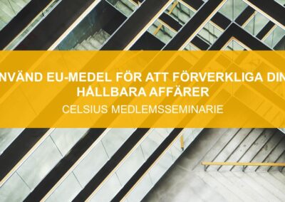Använd EU för att förverkliga era hållbara affärer och tillväxt!